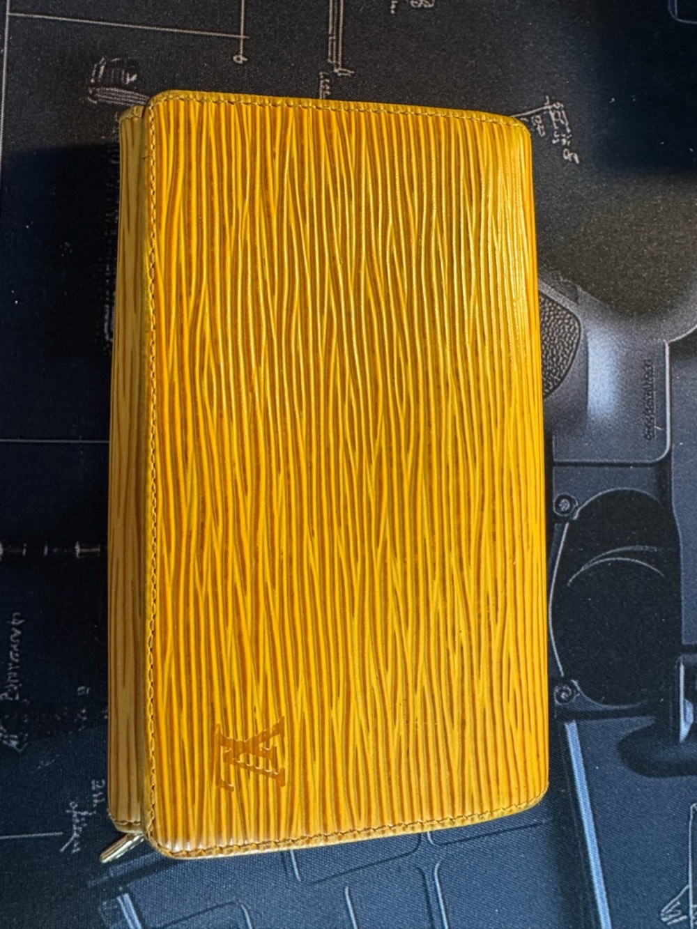 Louis Vuitton- LV Epi-Yellow/Purple Interior Wallet with Gold Snap closure